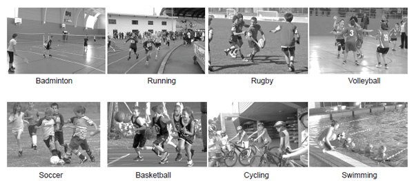 Figure 1. Photos used in the study showing physical activities and sports. Dinet, J., Bauchet, C., Hoareau, L. (2019). Collaborative Game Design with Children with Hemophilia as a Tool for Influencing Opinions about Physical Activity at School. Psychology in Russia: State of the Art, 12(4), 159-171