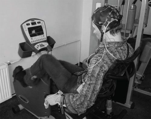 Typical view of the bicycle  ergometer test