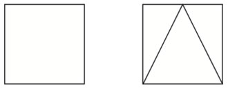 Incomplete orientation. Square, square with triangle
