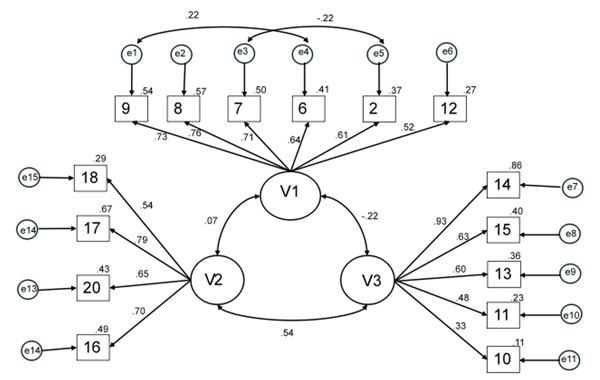 Figure 2. Confirmatory Factor Analysis (CFA) of the Coping Scale for Adherence to Cardiovascular Physical Exercise model