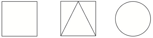 Complete orientation: square, square with triangle and circle